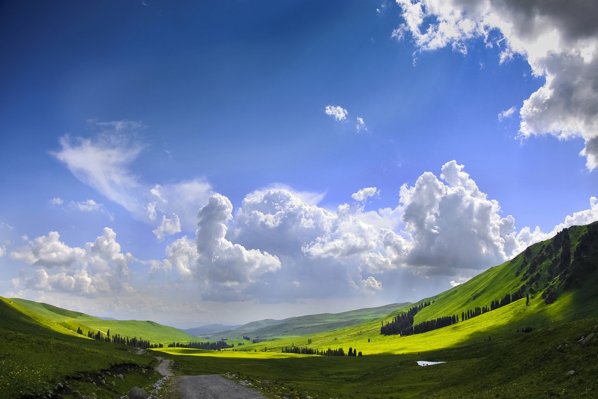 美丽的蓝天草原新疆4k风景超高清壁纸精选