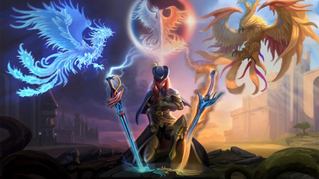 Legends Of Solaris 红蓝凤凰女孩剑4k高清壁纸百变桌面精选3840x2160 百变桌面