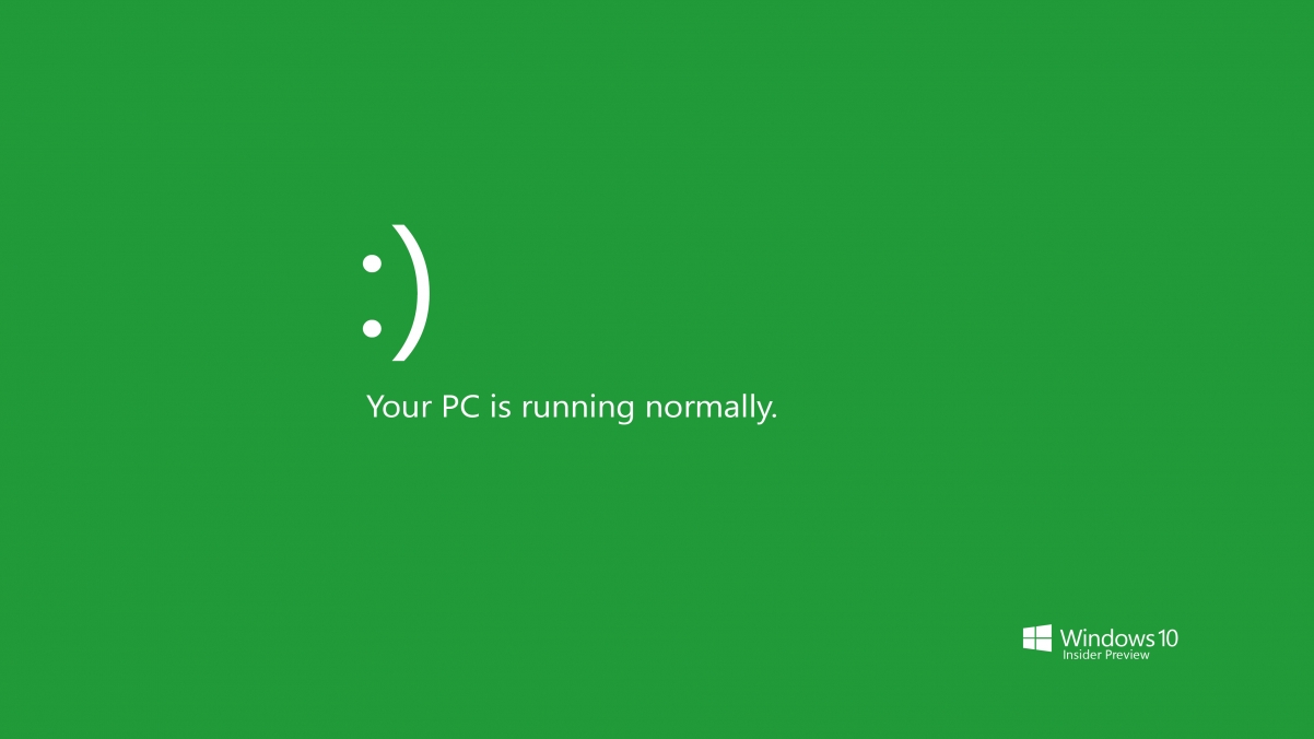 笑脸,你的电脑正常运行 绿色背景 windows10 4k简约高端电脑桌面壁纸