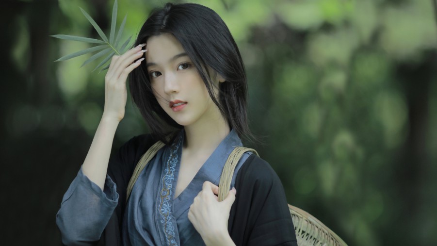 乡间 居士 竹篓 竹叶 清纯美女4k壁纸高端桌面精选3840×2160 – 高清 桌面壁纸 开放版权素材 免费下载